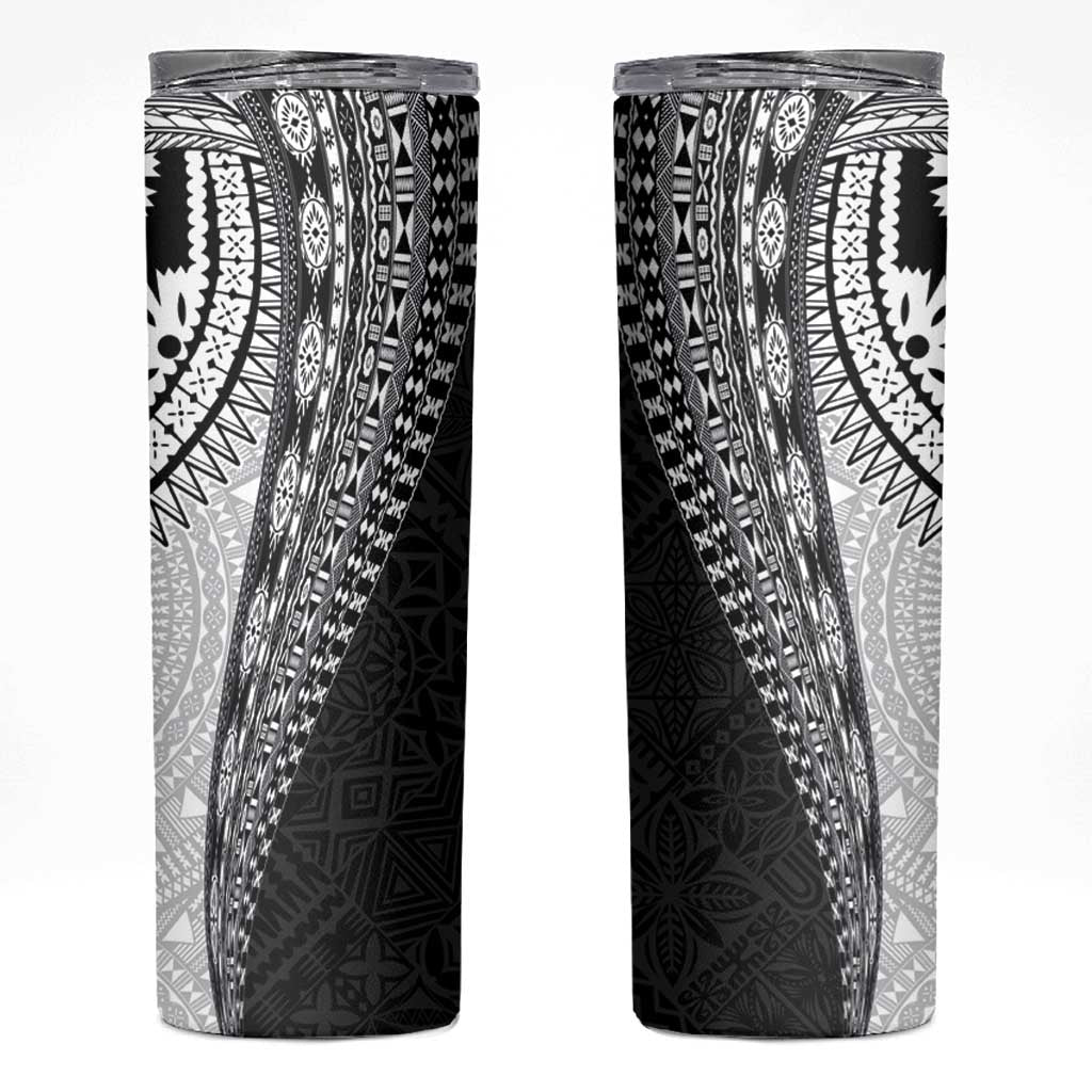 Fijian Masi Tattoos Skinny Tumbler with Tapa Tribal Pattern - Polynesian Pride
