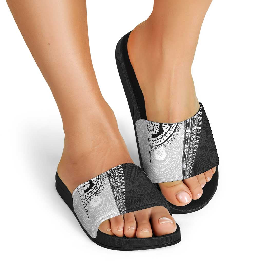 Fijian Masi Tattoos Slide Sandals with Tapa Tribal Pattern - Polynesian Pride