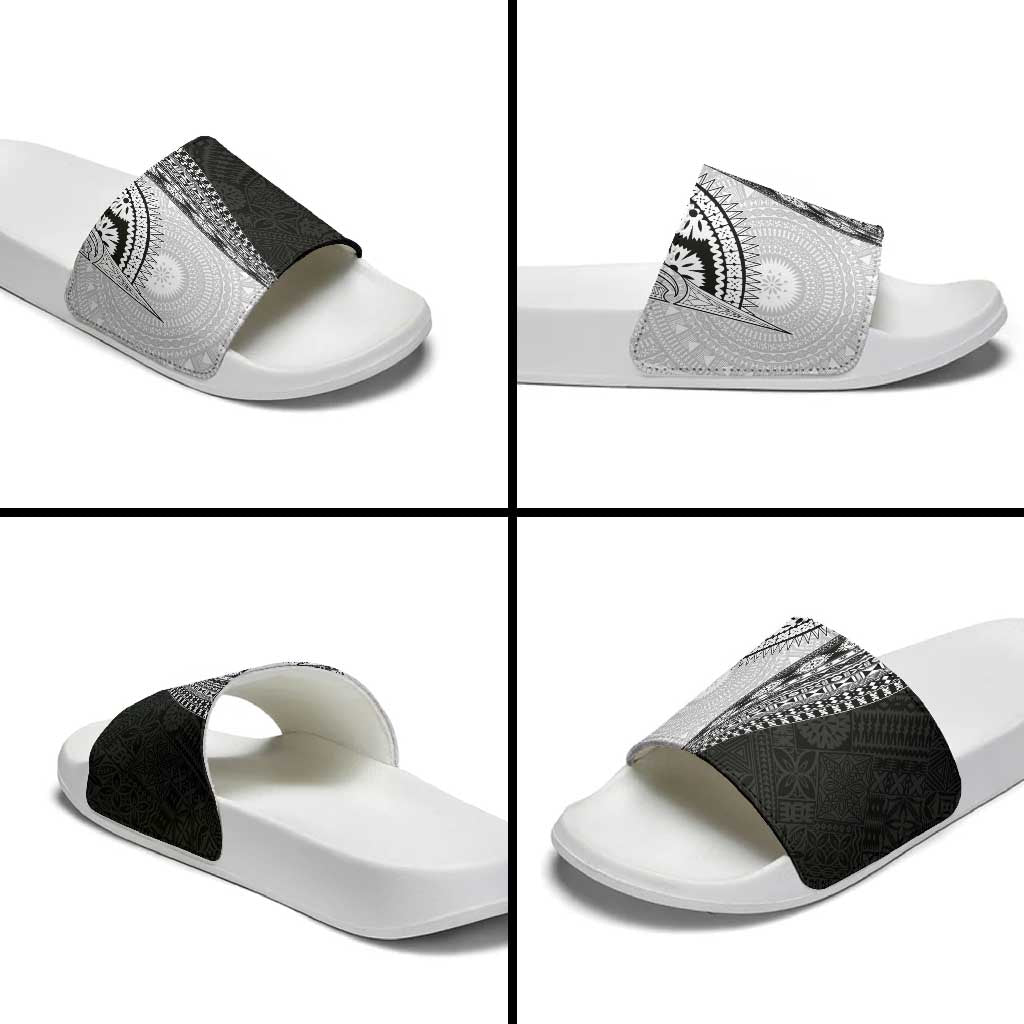 Fijian Masi Tattoos Slide Sandals with Tapa Tribal Pattern - Polynesian Pride
