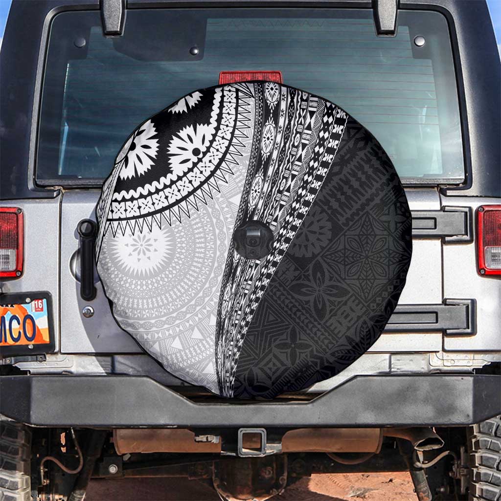 Fijian Masi Tattoos Spare Tire Cover with Tapa Tribal Pattern - Polynesian Pride