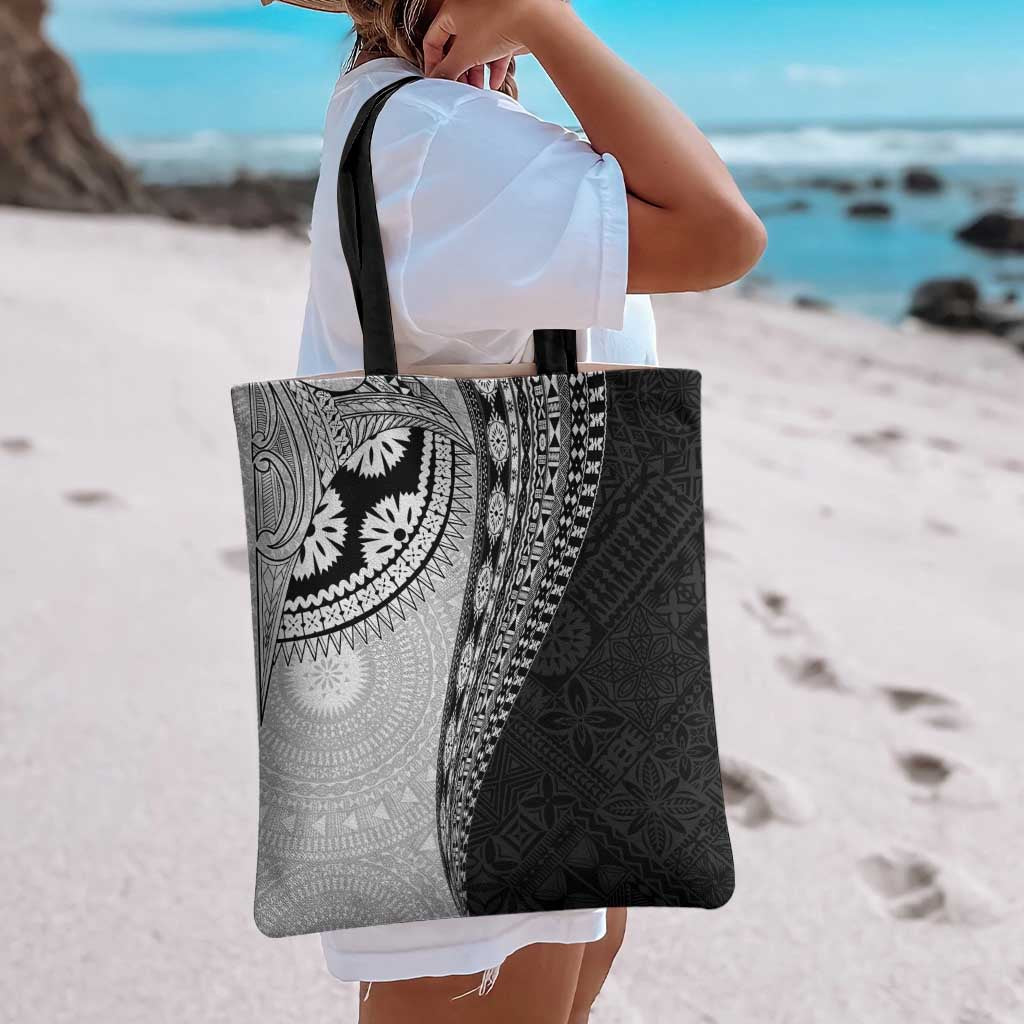 Fijian Masi Tattoos Tote Bag with Tapa Tribal Pattern - Polynesian Pride