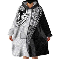 Fijian Masi Tattoos Wearable Blanket Hoodie with Tapa Tribal Pattern - Polynesian Pride