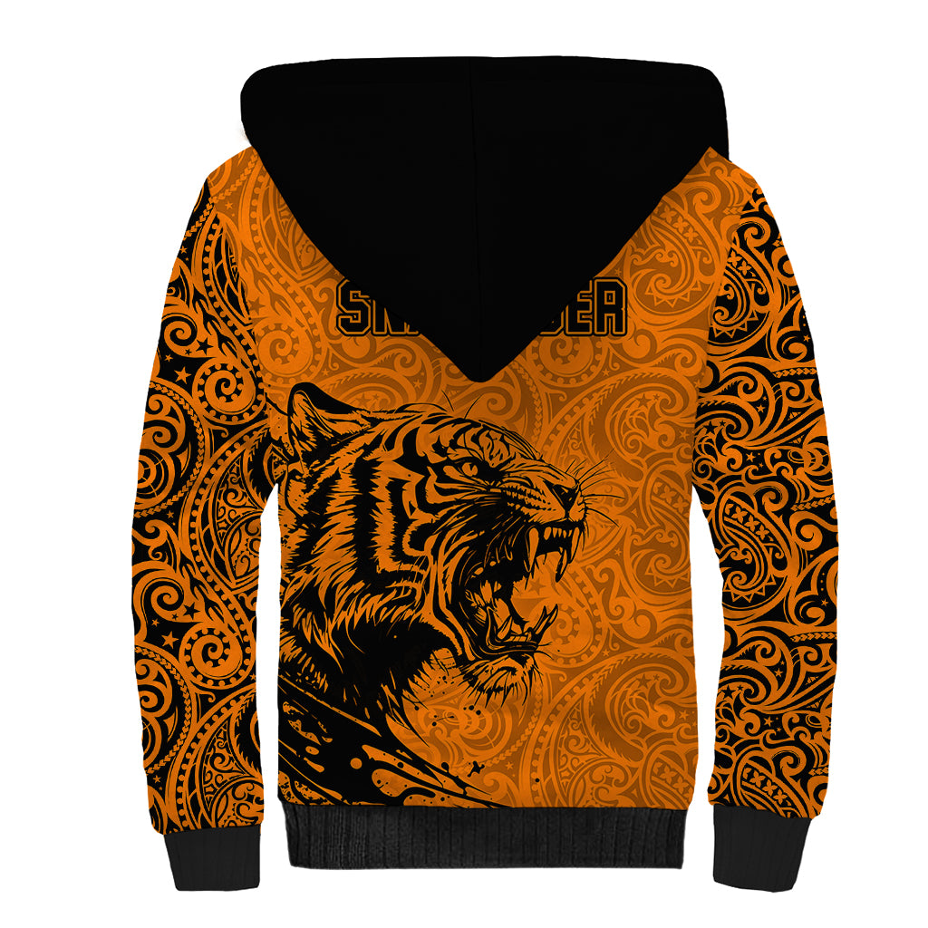 PNG Lae Snax Tigers Rugby Sherpa Hoodie The Tigers Head and PNG Bird Polynesian Tattoo LT03 - Polynesian Pride