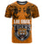Custom PNG Lae Snax Tigers Rugby T Shirt The Tigers Head and PNG Bird Polynesian Tattoo LT03 Orange - Polynesian Pride