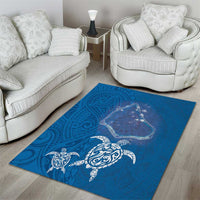 Cook Islands Manihiki Atoll Area Rug Maori Turtle and Polynesian Pattern