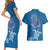 Cook Islands Manihiki Atoll Couples Matching Short Sleeve Bodycon Dress and Hawaiian Shirt Maori Turtle and Polynesian Pattern