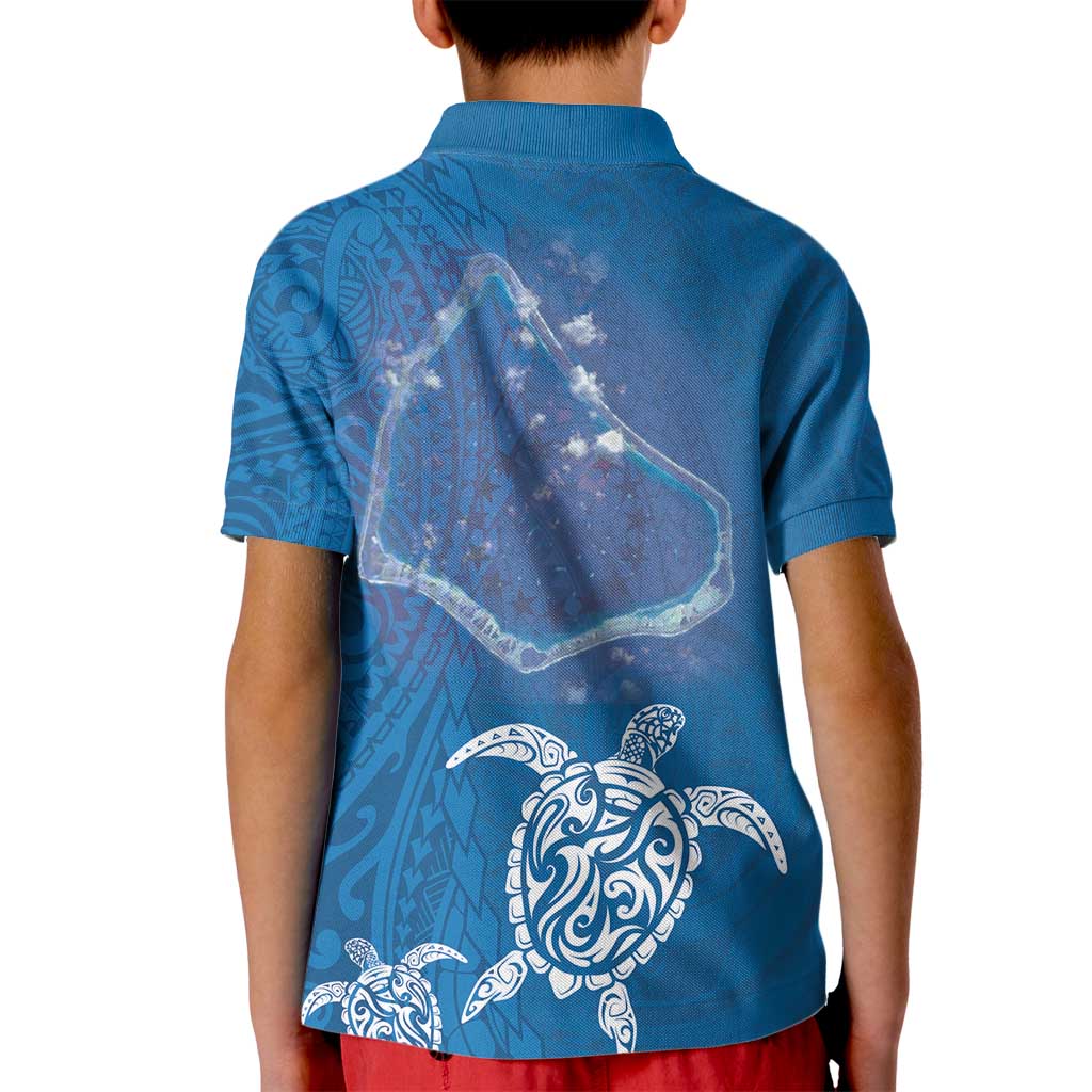 Cook Islands Manihiki Atoll Kid Polo Shirt Maori Turtle and Polynesian Pattern