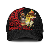 Papua New Guinea Christmas Baseball Net Cap Funny Melanesian Santa with Bird-of-paradise Tribal Style - Polynesian Pride