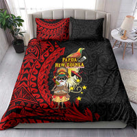 Papua New Guinea Christmas Bedding Set Funny Melanesian Santa with Bird-of-paradise Tribal Style LT03 - Polynesian Pride