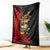 Papua New Guinea Christmas Blanket Funny Melanesian Santa with Bird-of-paradise Tribal Style - Polynesian Pride