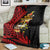 Papua New Guinea Christmas Blanket Funny Melanesian Santa with Bird-of-paradise Tribal Style - Polynesian Pride