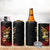 Papua New Guinea Christmas 4 in 1 Can Cooler Tumbler Funny Melanesian Santa with Bird-of-paradise Tribal Style - Polynesian Pride