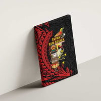 Papua New Guinea Christmas Canvas Wall Art Funny Melanesian Santa with Bird-of-paradise Tribal Style - Polynesian Pride