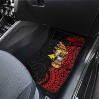 Papua New Guinea Christmas Car Mats Funny Melanesian Santa with Bird-of-paradise Tribal Style - Polynesian Pride
