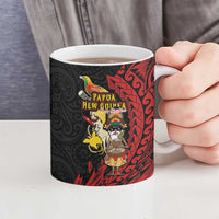 Papua New Guinea Christmas Ceramic Mug Funny Melanesian Santa with Bird-of-paradise Tribal Style - Polynesian Pride