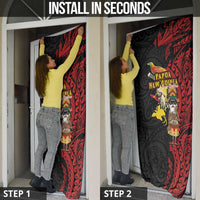 Papua New Guinea Christmas Door Cover Funny Melanesian Santa with Bird-of-paradise Tribal Style - Polynesian Pride