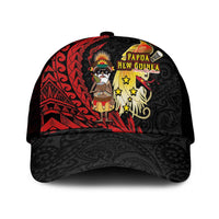 Papua New Guinea Christmas Mesh Trucker Cap Funny Melanesian Santa with Bird-of-paradise Tribal Style - Polynesian Pride