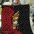 Papua New Guinea Christmas Quilt Funny Melanesian Santa with Bird-of-paradise Tribal Style - Polynesian Pride