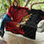 Papua New Guinea Christmas Quilt Funny Melanesian Santa with Bird-of-paradise Tribal Style - Polynesian Pride