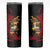 Papua New Guinea Christmas Skinny Tumbler Funny Melanesian Santa with Bird-of-paradise Tribal Style - Polynesian Pride