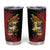 Papua New Guinea Christmas Tumbler Cup Funny Melanesian Santa with Bird-of-paradise Tribal Style - Polynesian Pride
