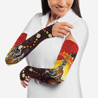 Australia and Papua New Guinea Together Arm Sleeves Bird-of-paradise and Kangaroo with Oro Tapa and Aboriginal Art Motifs - Polynesian Pride