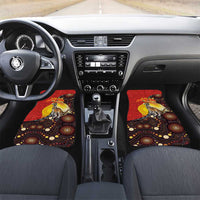 Australia and Papua New Guinea Together Car Mats Bird-of-paradise and Kangaroo with Oro Tapa and Aboriginal Art Motifs - Polynesian Pride