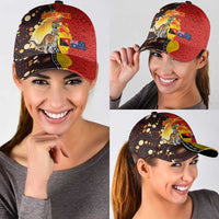 Australia and Papua New Guinea Together Classic Cap Bird-of-paradise and Kangaroo with Oro Tapa and Aboriginal Art Motifs - Polynesian Pride