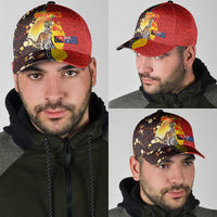Australia and Papua New Guinea Together Classic Cap Bird-of-paradise and Kangaroo with Oro Tapa and Aboriginal Art Motifs - Polynesian Pride