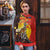 Australia and Papua New Guinea Together Ugly Christmas Sweater Bird-of-paradise and Kangaroo with Oro Tapa and Aboriginal Art Motifs - Polynesian Pride