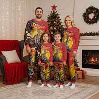 Australia and Papua New Guinea Together Christmas Pajama Set Bird-of-paradise and Kangaroo with Oro Tapa and Aboriginal Art Motifs LT03 - Polynesian Pride