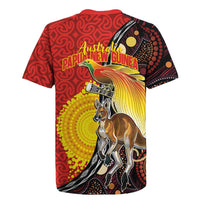 Australia and Papua New Guinea Together Rugby Jersey Bird-of-paradise and Kangaroo with Oro Tapa and Aboriginal Art Motifs - Polynesian Pride