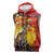 Australia and Papua New Guinea Together Sleeveless Zip Hoodie Bird-of-paradise and Kangaroo with Oro Tapa and Aboriginal Art Motifs - Polynesian Pride