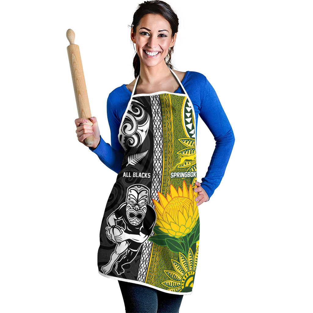 Rugby New Zealand and South Africa Apron Greatest Rivalry Silver Fern and Antelope