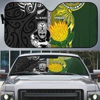 Rugby New Zealand and South Africa Auto Sun Shade Greatest Rivalry Silver Fern and Antelope