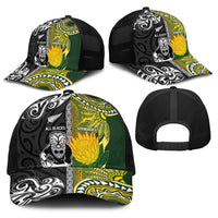 New Zealand and South Africa Rugby Baseball Net Cap Greatest Rivalry-Silver Fern and Antelope