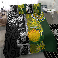 Rugby New Zealand and South Africa Bedding Set Greatest Rivalry Silver Fern and Antelope