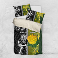 Rugby New Zealand and South Africa Bedding Set Greatest Rivalry Silver Fern and Antelope