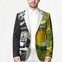 Custom Rugby New Zealand and South Africa Blazer Greatest Rivalry Silver Fern and Antelope