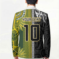 Custom Rugby New Zealand and South Africa Blazer Greatest Rivalry Silver Fern and Antelope