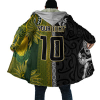 Custom Rugby New Zealand and South Africa Cloak Greatest Rivalry Silver Fern and Antelope