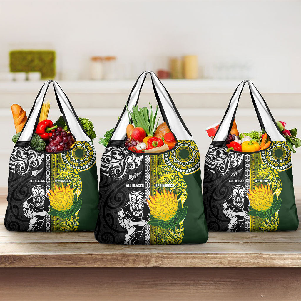 Rugby New Zealand and South Africa Grocery Bag Greatest Rivalry Silver Fern and Antelope
