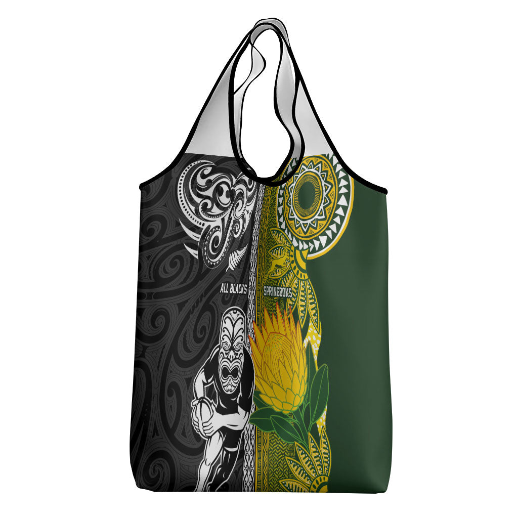 Rugby New Zealand and South Africa Grocery Bag Greatest Rivalry Silver Fern and Antelope