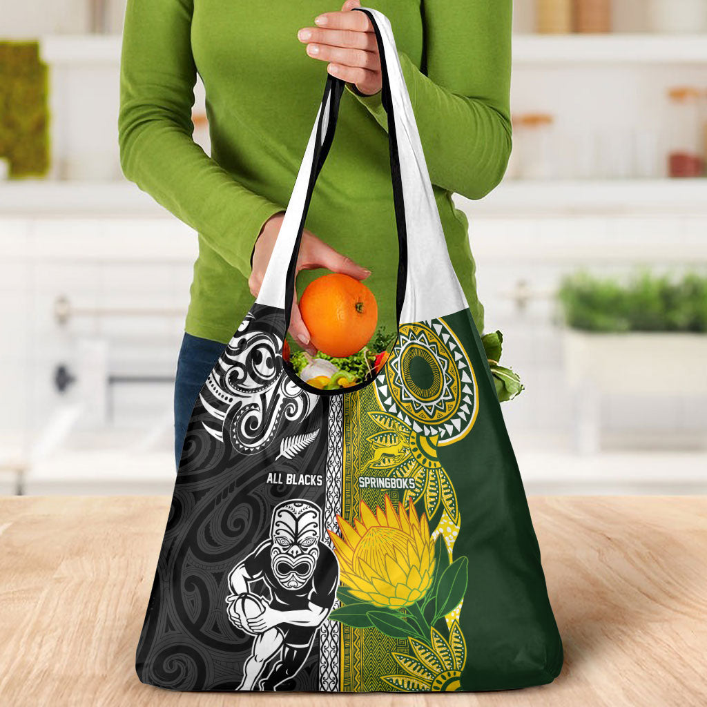 Rugby New Zealand and South Africa Grocery Bag Greatest Rivalry Silver Fern and Antelope