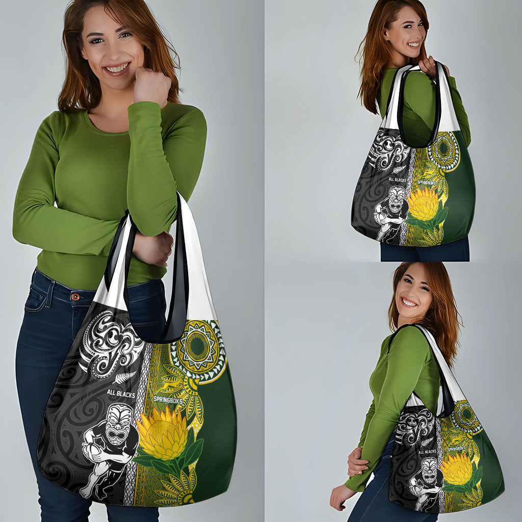 Rugby New Zealand and South Africa Grocery Bag Greatest Rivalry Silver Fern and Antelope