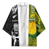 Custom Rugby New Zealand and South Africa Kimono Greatest Rivalry Silver Fern and Antelope