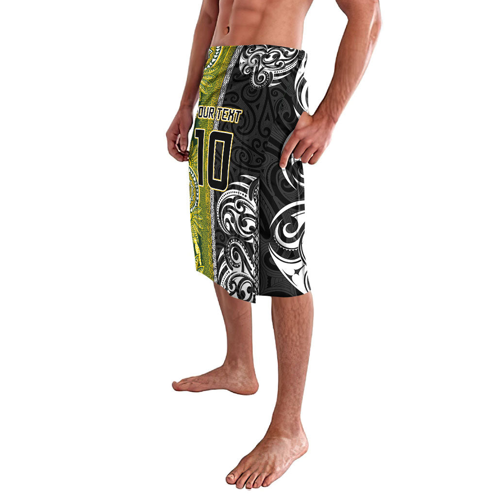 Custom Rugby New Zealand and South Africa Lavalava Greatest Rivalry Silver Fern and Antelope