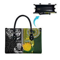 Rugby New Zealand and South Africa Leather Bag Greatest Rivalry Silver Fern and Antelope
