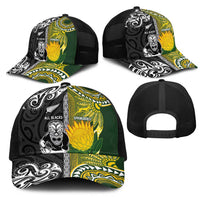 New Zealand and South Africa Rugby Mesh Trucker Cap Greatest Rivalry-Silver Fern and Antelope