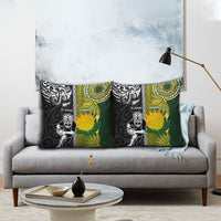 Rugby New Zealand and South Africa Pillow Cover Greatest Rivalry Silver Fern and Antelope
